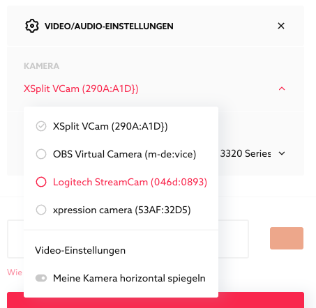 Geräte-Auswahl