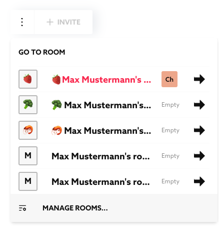 Room names and Avatar with Emojis